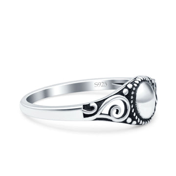 Bali Style Oxidized Band Solid 925 Sterling Silver Thumb Ring (6.8mm)